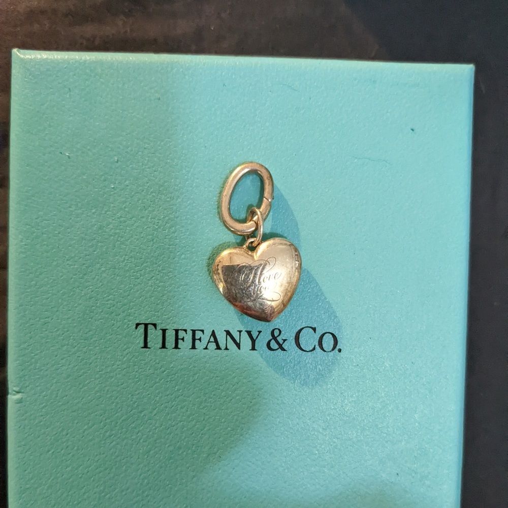 Tiffany & co sterling silver heart locket for charm bracelet